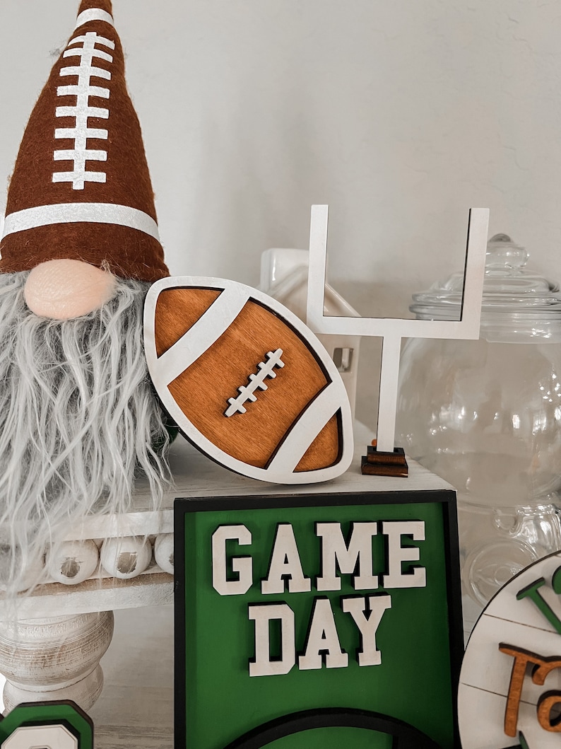 Football Tiered Tray Decor Football Season Fall Tiered Tray Etsy