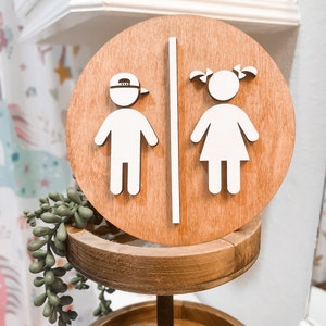 Kids Bathroom Round | Boy Girl | Bathroom Decor | Home Decor | Bathroom Round | Farmhouse Decor |