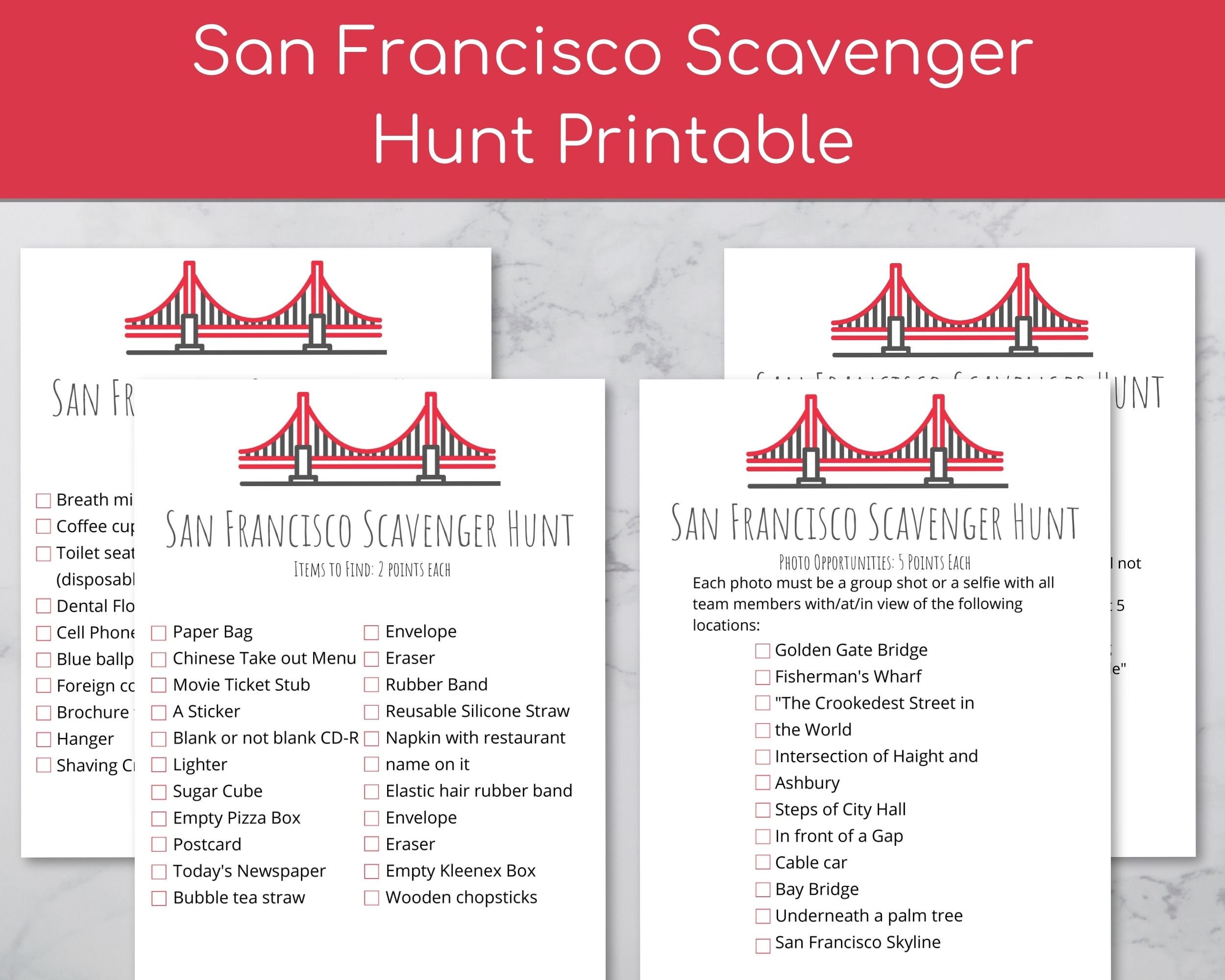 San Francisco Scavenger Hunt and Photo Challenge Team | Etsy