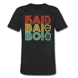 Coreano "Kai Bai Bo!" (Carta, forbici) - T-shirt unisex retrò Tri-blend