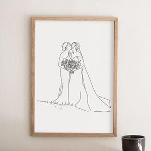 Custom Bride and Mother Portrait, Wedding Gift For Mother of the Bride, Mother and Daughter Portrait Painting, Mum, Bride Gift, Anniversary