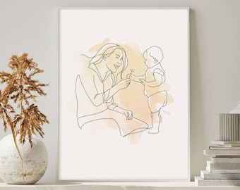 Mothers Day Gift, Personalised Gift for Mum, Mum Birthday Gift, Gift for mom, Mum Gift present Mother and Daughter Print, Gift from Daughter