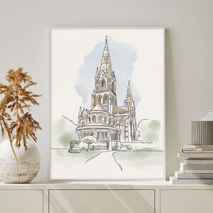Bespoke Wedding Venue Portrait, Unique Wedding Gift, Anniversary Gift, Watercolor Sketch Personalized Drawing, Gift For The Couple