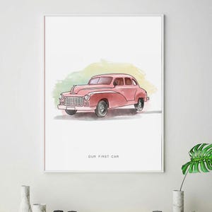 Custom Car Portrait, Car Painting from Photo, Personalized Gift, Watercolor portrait, Gift for Boyfriend, Gift for Him, Sports Car Sketch