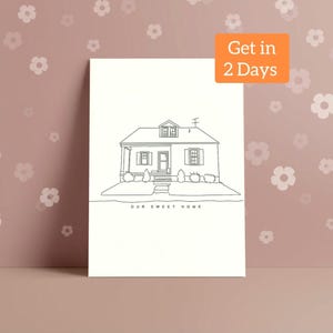 Haus Zeichnung, personalisiertes Haus Porträt, Haus Illustration, Haus Skizze, Makler Abschluss Geschenk, Housewarming, Haus Line Art