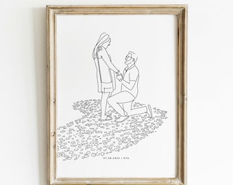 Benutzerdefinierte Linie Zeichnung vom Foto, personalisierte Paar Portrait, Geschenk für Freund, Geschenk für Ihn, Paar Line Art, Last-Minute Geschenk
