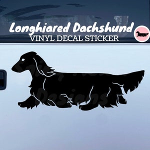 Dachshund (Longhaired) Dog Vinyl Decal / Bumper Sticker