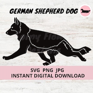 Schäferhund Hund Gaiting Digital Download SVG JPG PNG Clipart