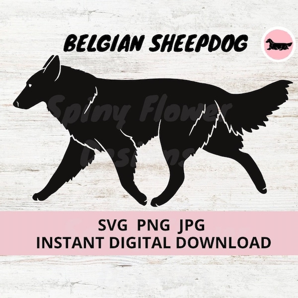 Belgian Sheepdog Dog Gaiting Digital Download SVG JPG PNG Clipart