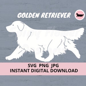 Golden Retriever Dog Gaiting Digital Download SVG JPG PNG Clipart