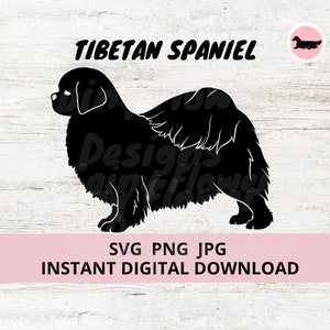 Tibetan Spaniel Dog Digital Download SVG JPG PNG Clipart