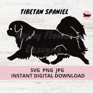 Tibetan Spaniel Dog Gaiting Digital Download SVG JPG PNG Clipart