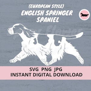 English Springer Spaniel European Style Dog Gaiting Digital Download SVG JPG PNG Clipart