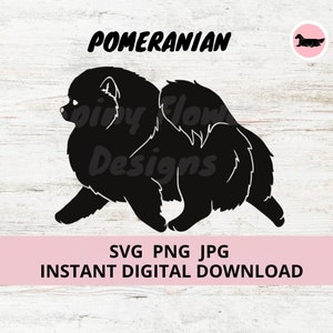 Pomeranian Dog Gaiting Digital Download SVG JPG PNG Clipart