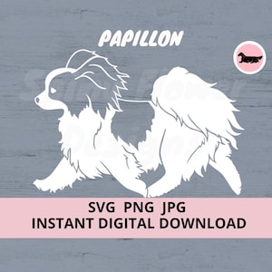 Papillon Dog Gaiting Digital Download SVG JPG PNG Clipart