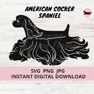 American Cocker Spaniel Dog Gaiting Download digitale SVG JPG PNG clipart