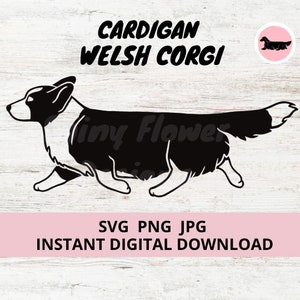 Cardigan Welsh Corgi Dog Gaiting Digital Download SVG JPG PNG Clipart