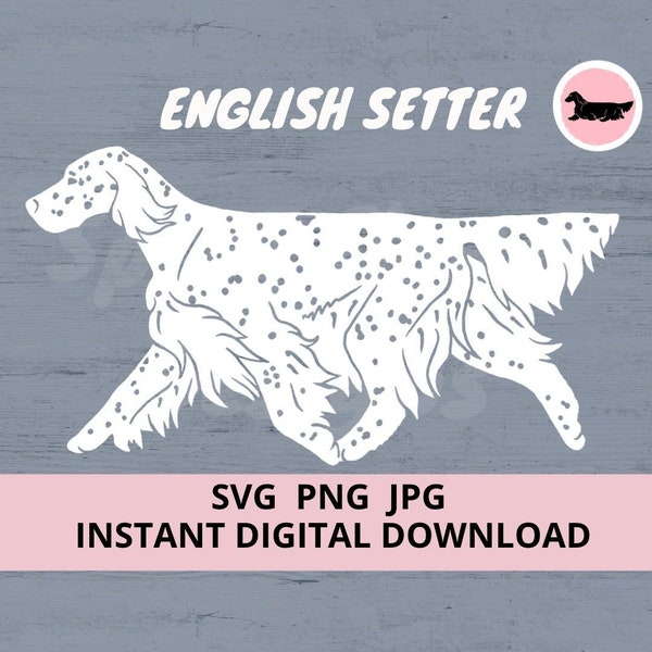 English Setter Dog Gaiting Digital Download SVG JPG PNG Clipart