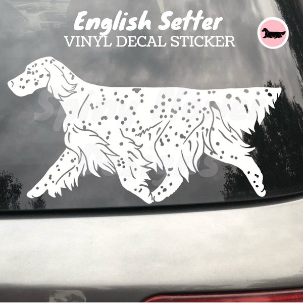 English Setter Dog Vinyl Decal / Bumper Sticker