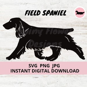 Field Spaniel Dog Gaiting Digital Download SVG JPG PNG clipart
