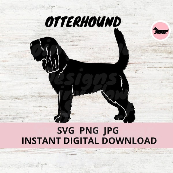 Otterhound Dog Digital Download SVG JPG PNG