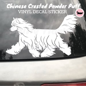 Chinese Crested Dog (Powderpuff) Vinyl Decal / Bumper Sticker