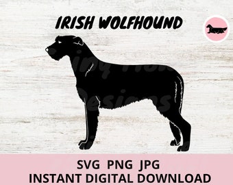 Irish Wolfhound Dog Digital Download SVG JPG PNG Clipart