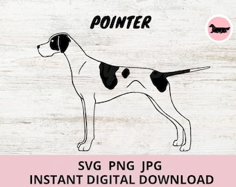 Pointer Dog Digital Download SVG JPG PNG Clipart