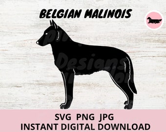 Belgian Malinois Dog Digital Download SVG JPG PNG Clipart