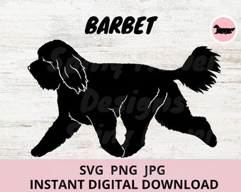Barbet Dog Gaiting Digital Download SVG JPG PNG Clipart