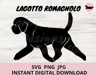 Lagotto Romagnolo Dog Digital Download SVG JPG PNG Clipart