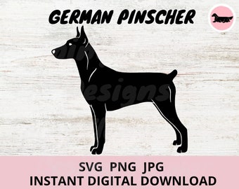 German Pinscher Dog Digital Download SVG JPG PNG clipart