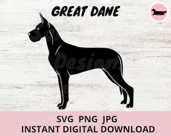Great Dane Dog Digital Download SVG JPG PNG clipart