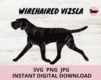 Wirehaired Vizsla Dog Gaiting Digital Download SVG JPG PNG Clipart