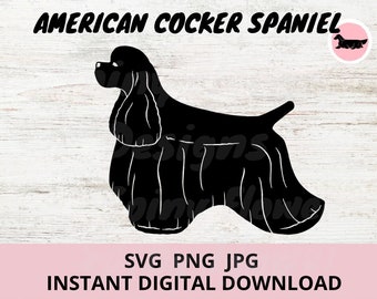 American Cocker Spaniel Dog Digital Download SVG JPG PNG clipart