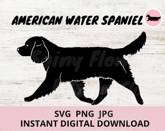 American Water Spaniel Dog Gaiting Digital Download SVG JPG PNG clipart
