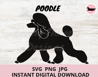 Poodle (Puppy Clip) Dog Gaiting Digital Download SVG JPG PNG Clipart
