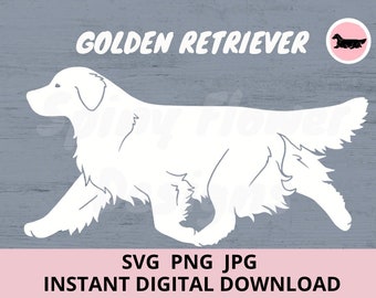 Golden Retriever Dog Gaiting Digital Download SVG JPG PNG Clipart