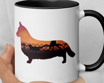 Cardigan Welsh Corgi Dog Show Sunset Ceramic Mug with Color Inside