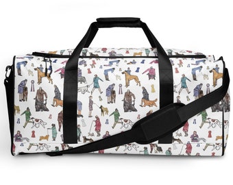 At the Dog Show! Pattern Duffle travel bag