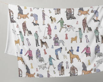 At the Dog Show! Pattern Throw Blanket