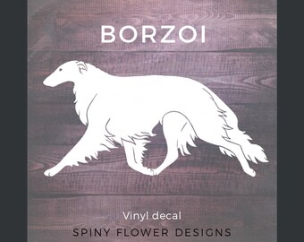 Russian Wolfhound Dog Window Bumper Decal Gift Pet BORZOI Car Sticker V01