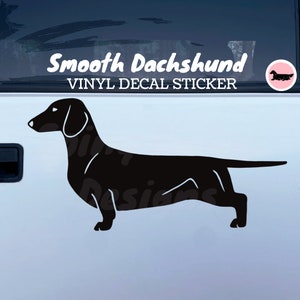 Dachshund (Smooth) Dog Stacked Vinyl Decal / Bumper Sticker
