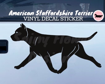 American Staffordshire Terrier Pit Bull Dog Vinyl Decal / Bumper Sticker