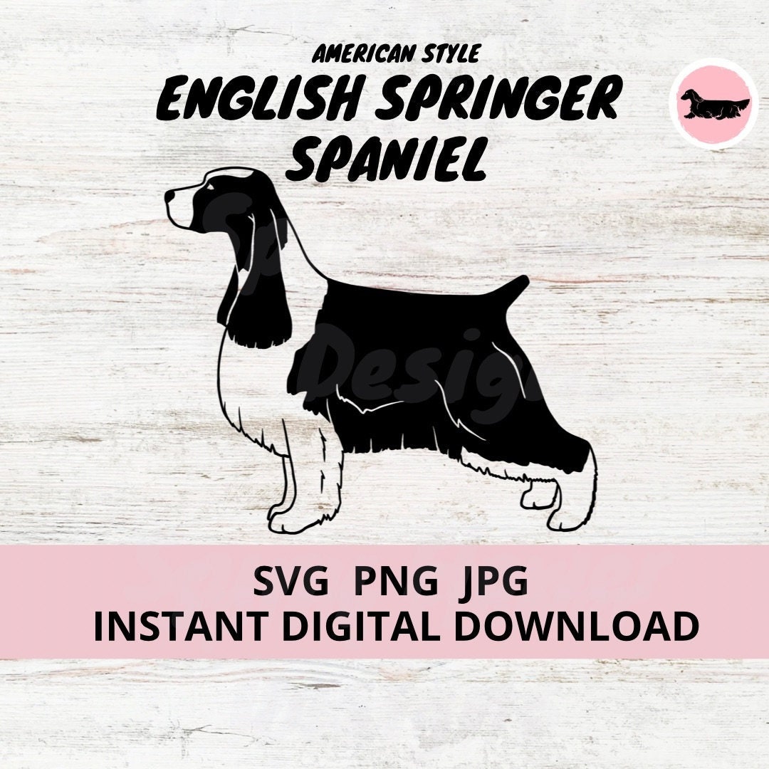 English Springer Spaniel American Style Dog Stacked Digital