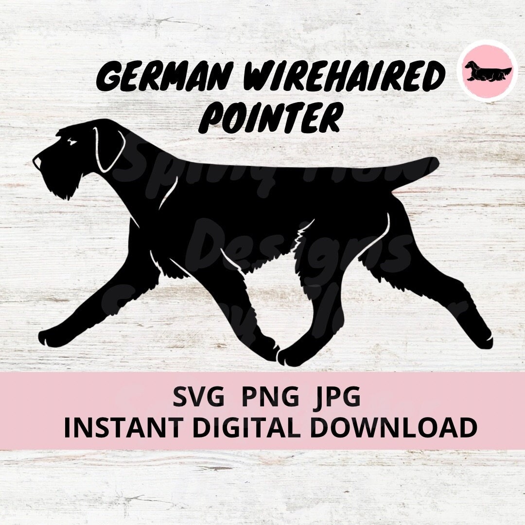 Buy German Wirehaired Pointer Deutsch Drahthaar Dog Gaiting Digital  Download SVG JPG PNG Clipart Online in India