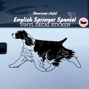 English Springer Spaniel American Style Gaiting dog Vinyl Decal / Bumper Sticker