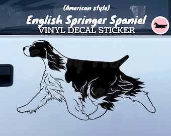 English Springer Spaniel American Style Gaiting dog Vinyl Decal / Bumper Sticker