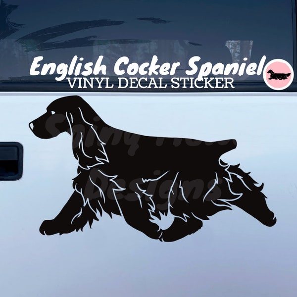 English Cocker Spaniel Dog Vinyl Decal / Bumper Sticker