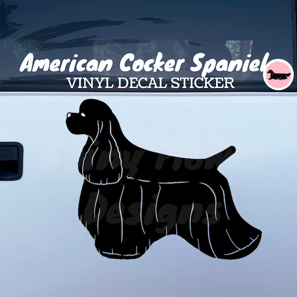 American Cocker Spaniel Dog Standing Vinyl Decal / Bumper Sticker